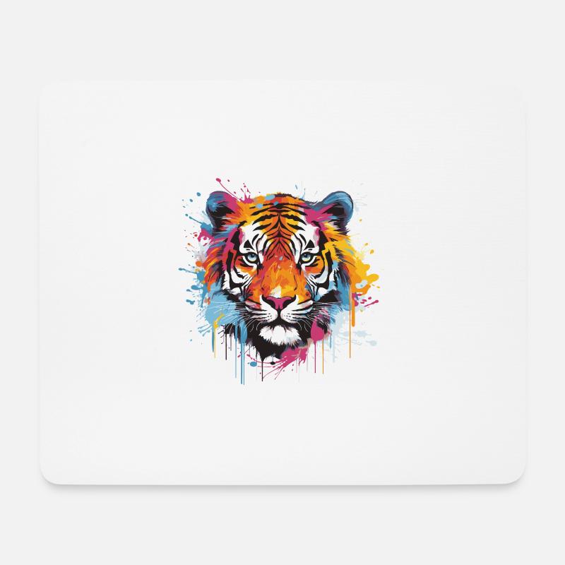 tiger animal wildlife - Mousepad (Querformat) - Weiß