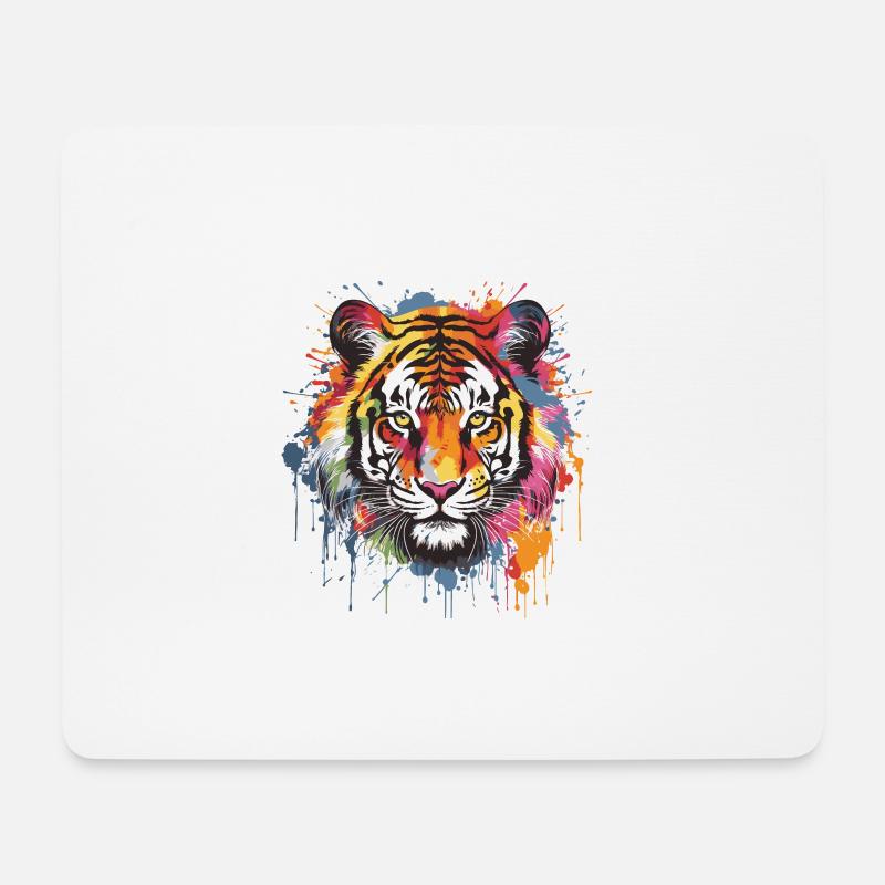 Tiger Animal - Mousepad (Querformat) - Weiß