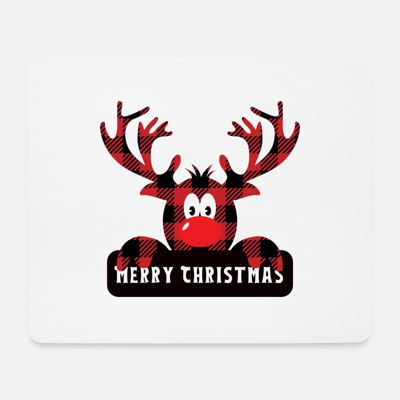 Rudolph kariert - Mousepad (Querformat) - Weiß