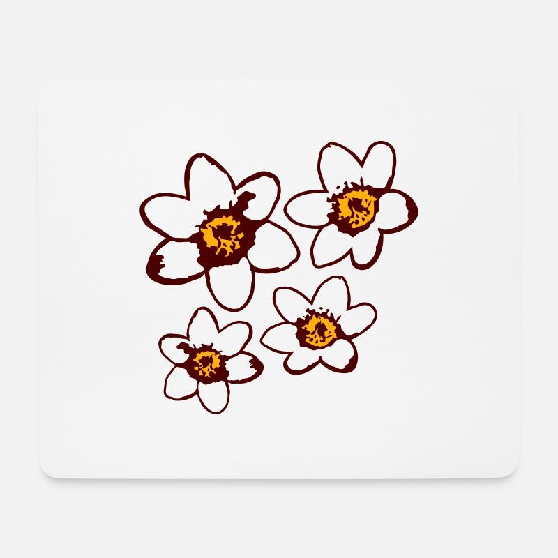 4 Weiße Margeriten Blumen Frühling Sommer Blümchen - Mousepad (Querformat) - Weiß