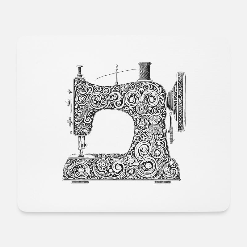 Nähmaschine - Mousepad (Querformat) - Weiß
