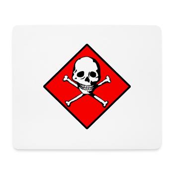 Crâne et os - Tapis de souris (format paysage) - blanc - Devant
