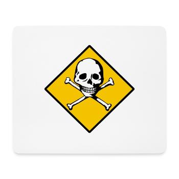 Crâne et os - Tapis de souris (format paysage) - blanc - Devant