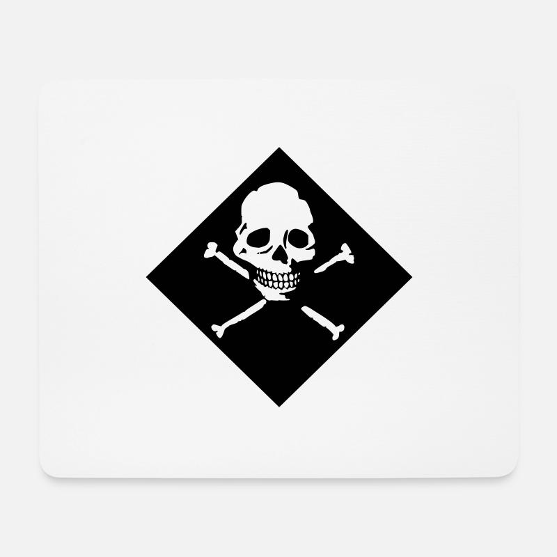 Schädel und Knochen - Mousepad (Querformat) - Weiß