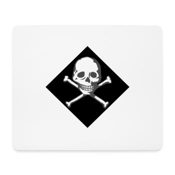 Crâne et os - Tapis de souris (format paysage) - blanc - Devant