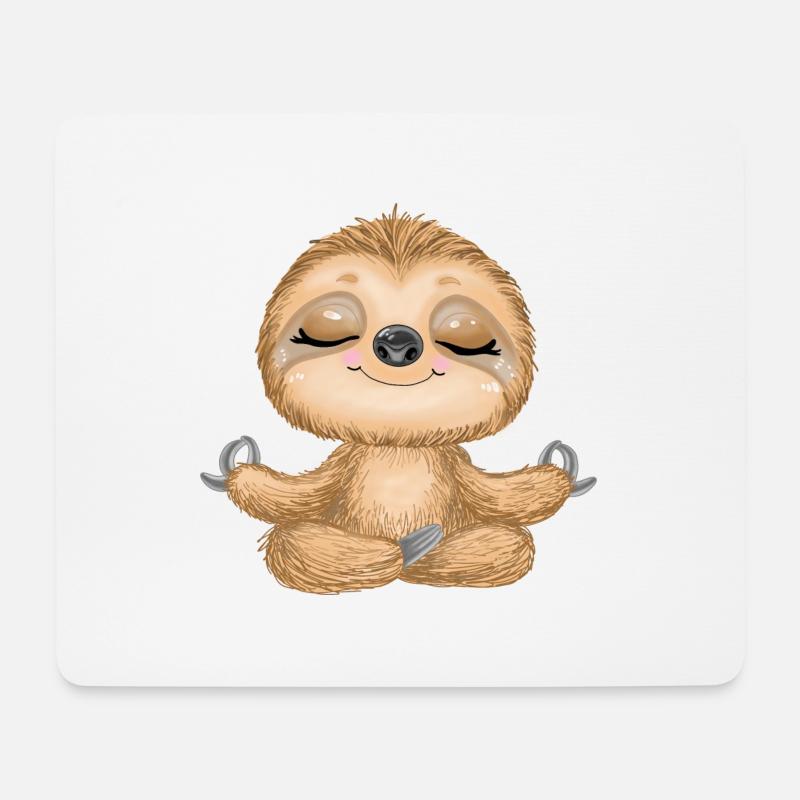Yoga Sloth - Mouse Pad (horizontal) - white