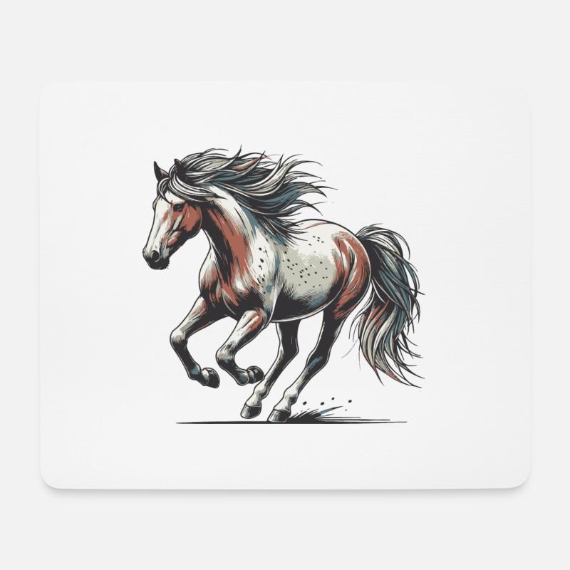 Pferd - Mousepad (Querformat) - Weiß