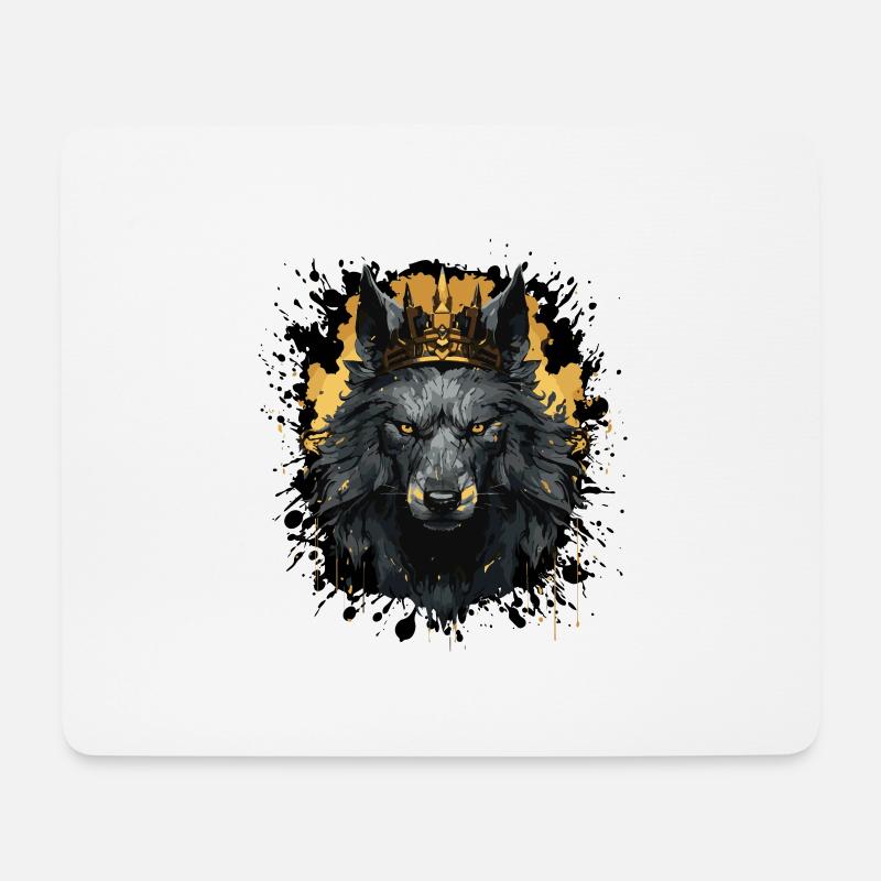 wolf krone - Mousepad (Querformat) - Weiß