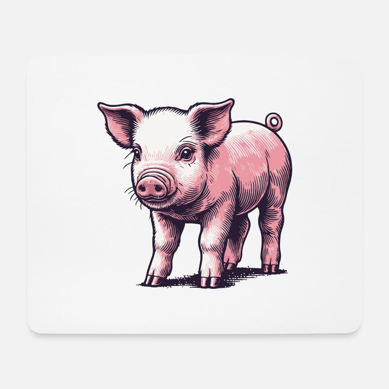 Ferkel - Mousepad (Querformat) - Weiß