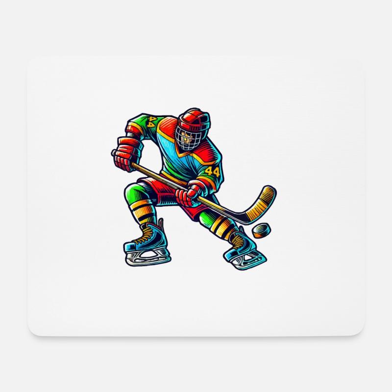 hockey player - Mousepad (Querformat) - Weiß