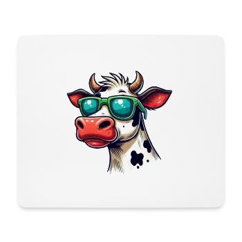 Cow Sunglasses - Mouse Pad (horizontal) - white - Front