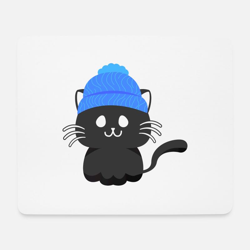 Charmante flache Katze - Mousepad (Querformat) - Weiß