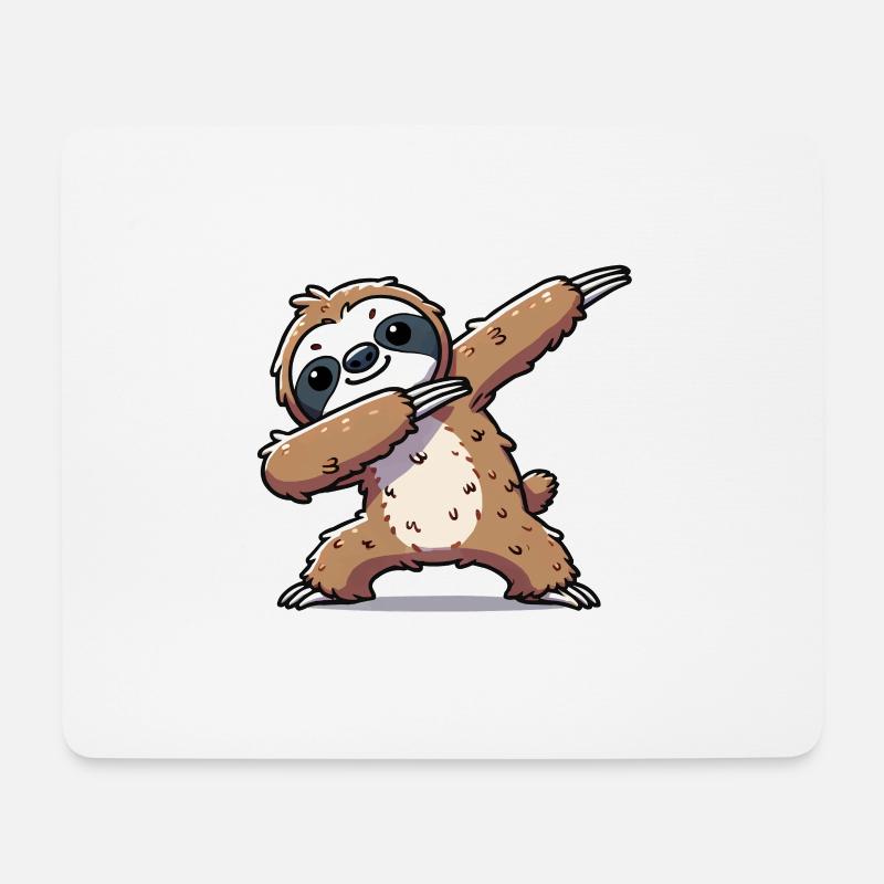 faultier dabbing - Mousepad (Querformat) - Weiß