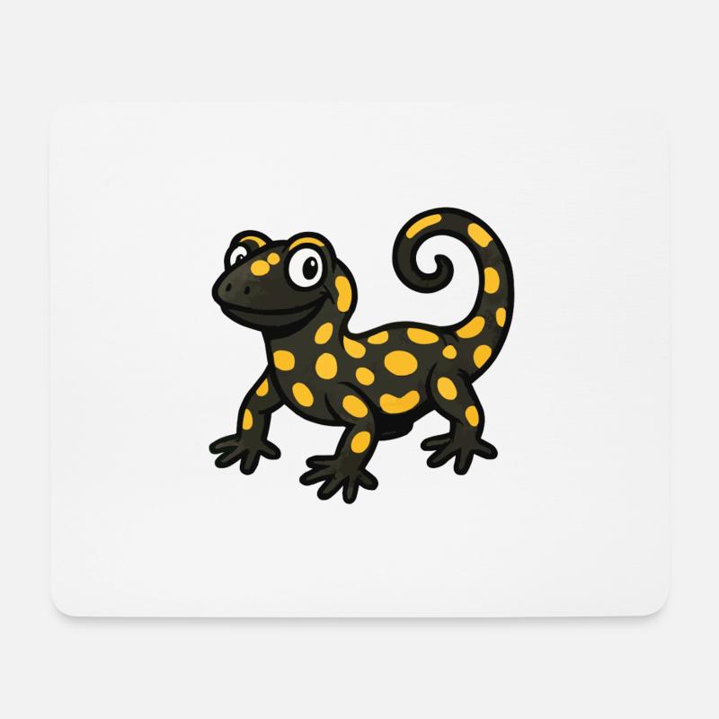 salamander gecko comic - Mousepad (Querformat) - Weiß