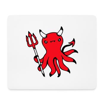 Oktopus Teufel Hölle Satan Böse Fegefeuer Frech - Mousepad (Querformat) - Weiß - Vorne