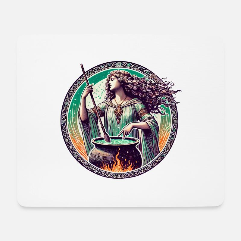 Vintage Hexe - Mousepad (Querformat) - Weiß