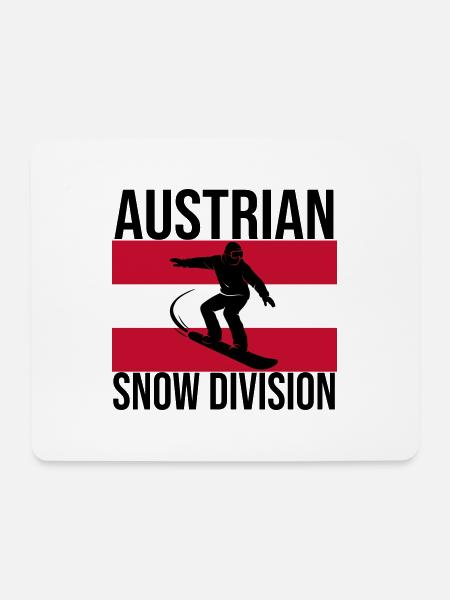 Austrian Snow Division Snowboard Tee - Mousepad (Querformat) - Weiß