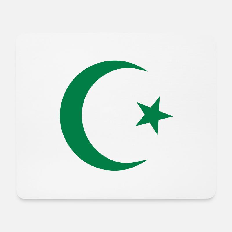 Star and Crescent - Mouse Pad (horizontal) - white