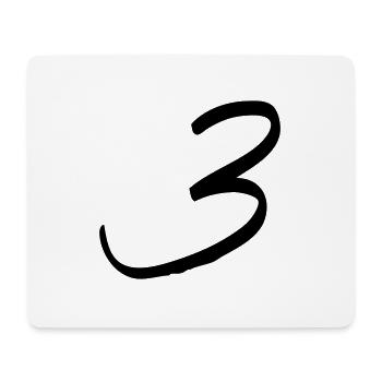 zahl_dani_3 - Mousepad (Querformat) - Weiß - Vorne
