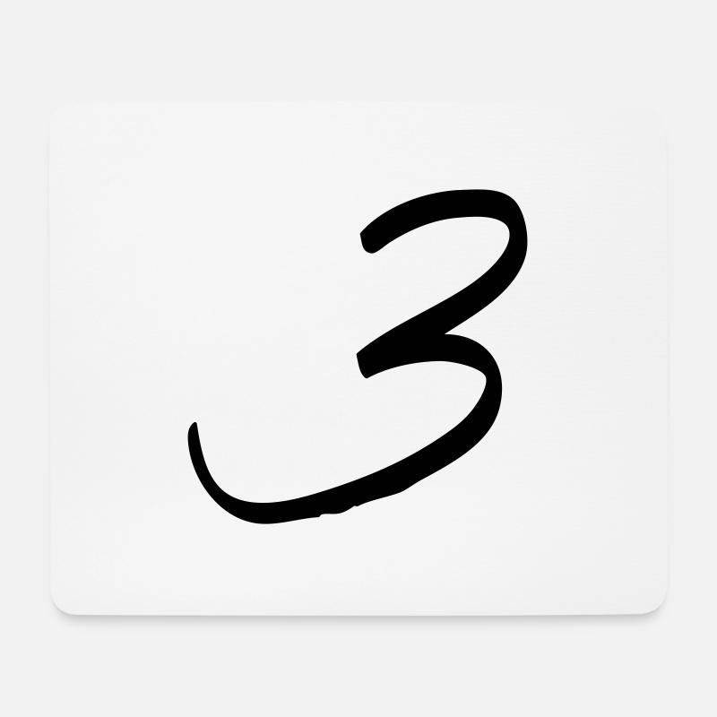 zahl_dani_3 - Mousepad (Querformat) - Weiß