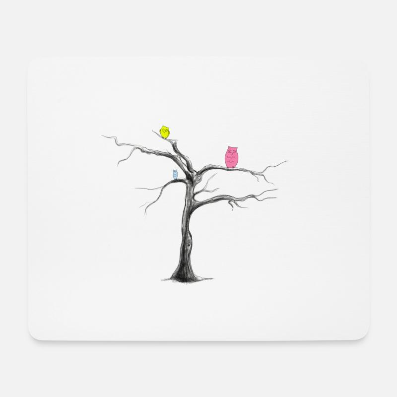 Kaffeeeulen 5 - Mousepad (Querformat) - Weiß
