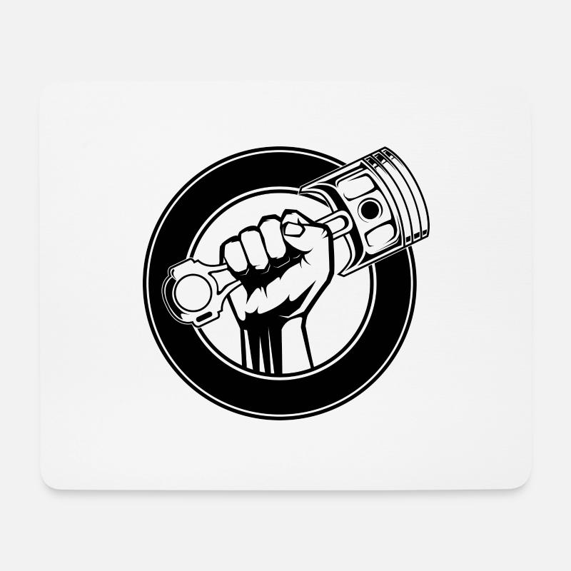 Mechanische Bekleidung - Horsepower Matter - Mousepad (Querformat) - Weiß
