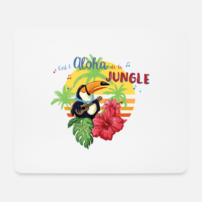 Aloha des Dschungels - Mousepad (Querformat) - Weiß