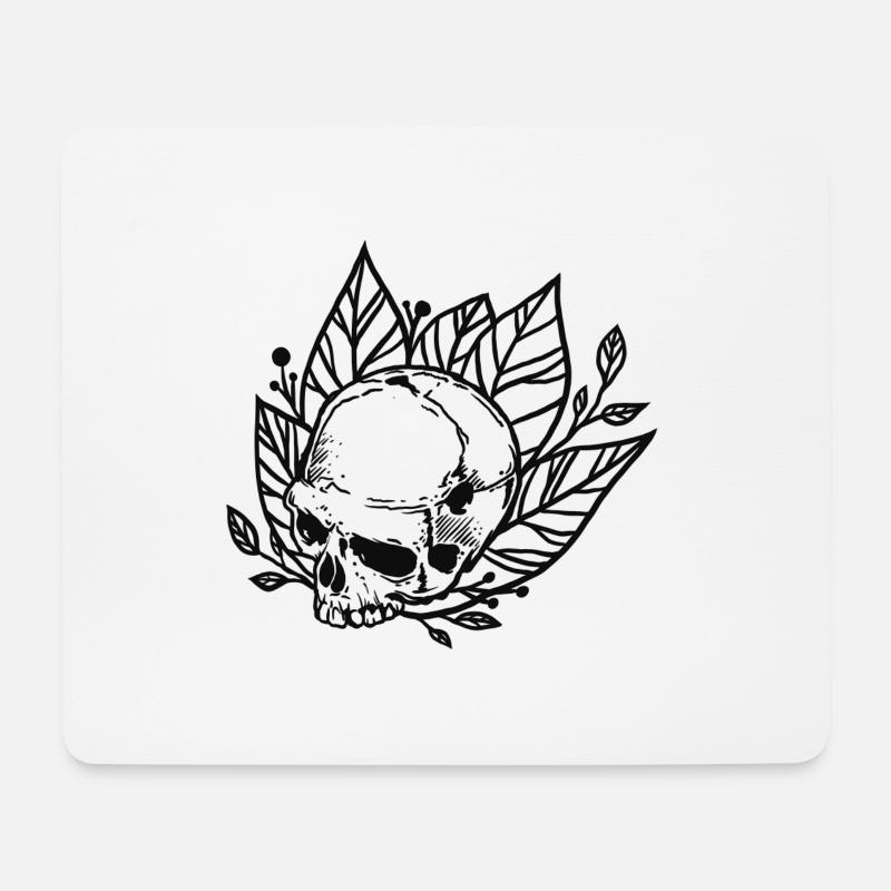 Black Skull - Mousepad (Querformat) - Weiß