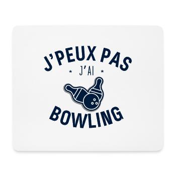 J peux pas j ai Bowling - Tapis de souris (format paysage) - blanc - Devant