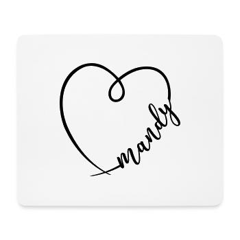 Mandy Name First Name Heart Drawing - Mouse Pad (horizontal) - white - Front