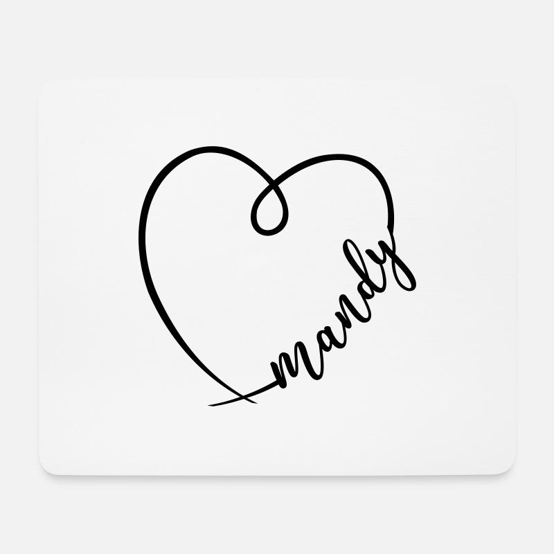 Mandy Name Vorname Herz Zeichnung - Mousepad (Querformat) - Weiß