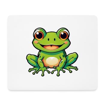 Cute Kids Cartoon Frog - Mouse Pad (horizontal) - white - Front