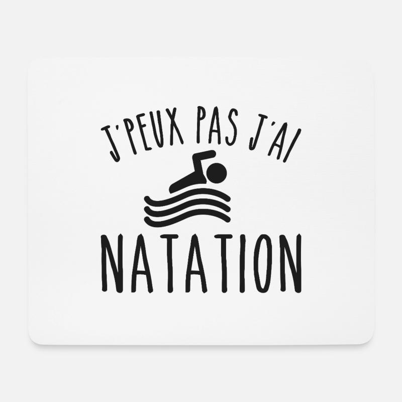 Schwimmen Ich kann nicht schwimmen Schwimmer - Mousepad (Querformat) - Weiß