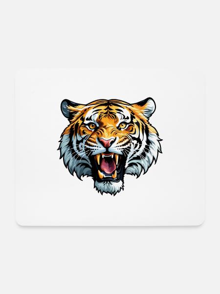 Tiger Head - Mouse Pad (horizontal) - white