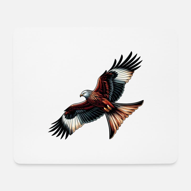 Rotmilan Greifvogel Milvus Milvus - Mousepad (Querformat) - Weiß