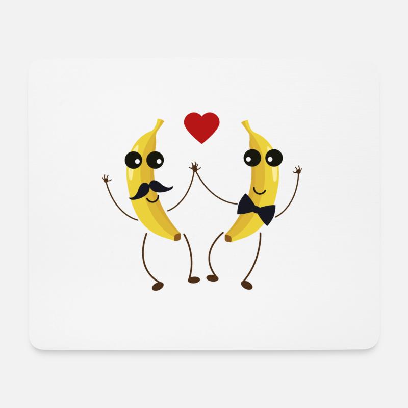 Die Bananen-Liebhaber - Mousepad (Querformat) - Weiß