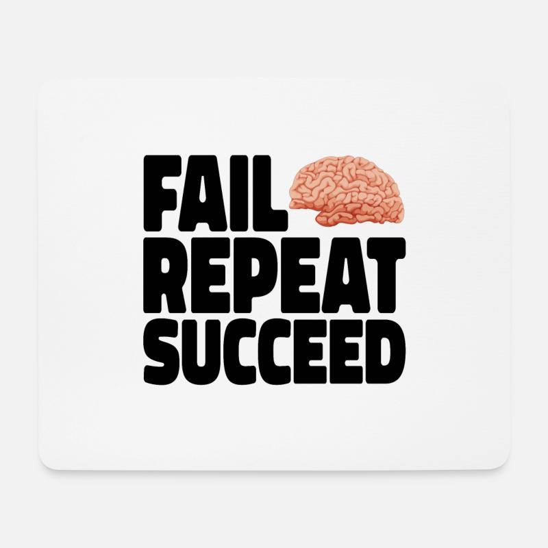 Fail into Succeed black - Mouse Pad (horizontal) - white