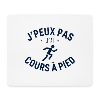 J peux pas j ai Cours à pied - Tapis de souris (format paysage) - blanc - Devant