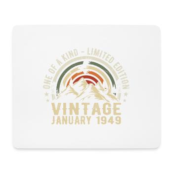 January 1949 Birthday Gift - Original 76 Years - Mouse Pad (horizontal) - white - Front