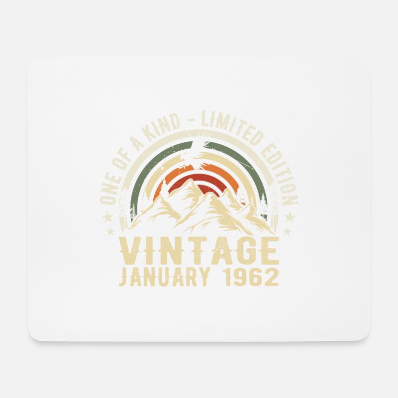Januar 1962 Geburtstagsgeschenk - Original 63 Jahre - Mousepad (Querformat) - Weiß