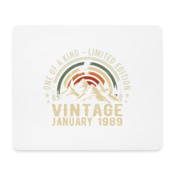 January 1989 Birthday Gift - Original 36 Years - Mouse Pad (horizontal) - white - Front