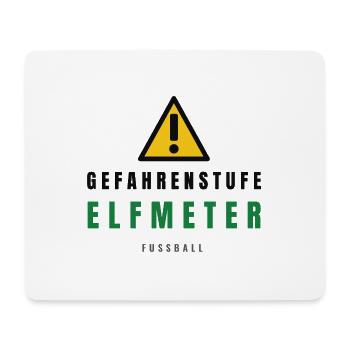 Gefahrenstufe Elf Meter Fußball - Mousepad (Querformat) - Weiß - Vorne