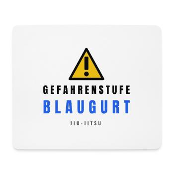 Gefahrstufe BlauGurt JiuJitsu - Mousepad (Querformat) - Weiß - Vorne