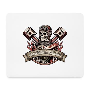 Rockabilly California Garage Skull Racing - Mousepad (Querformat) - Weiß - Vorne