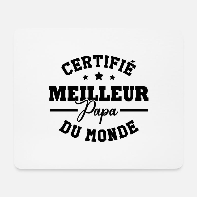 Certifié meilleur papa du monde - Tapis de souris (format paysage) - blanc