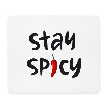 Stay Spicy Funny Chili Pepper Bold Quote Design - Mousepad (Querformat) - Weiß - Vorne