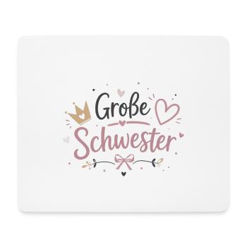 Große Schwester Herz Krone Design - Mousepad (Querformat) - Weiß - Vorne