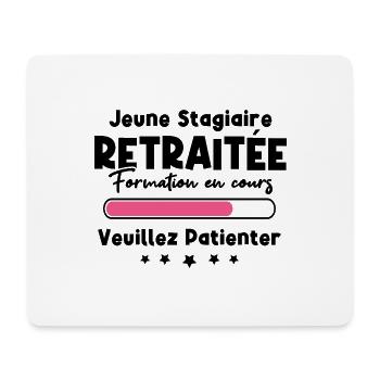 Jeune stagiaire retraitée formation en cours - Tapis de souris (format paysage) - blanc - Devant
