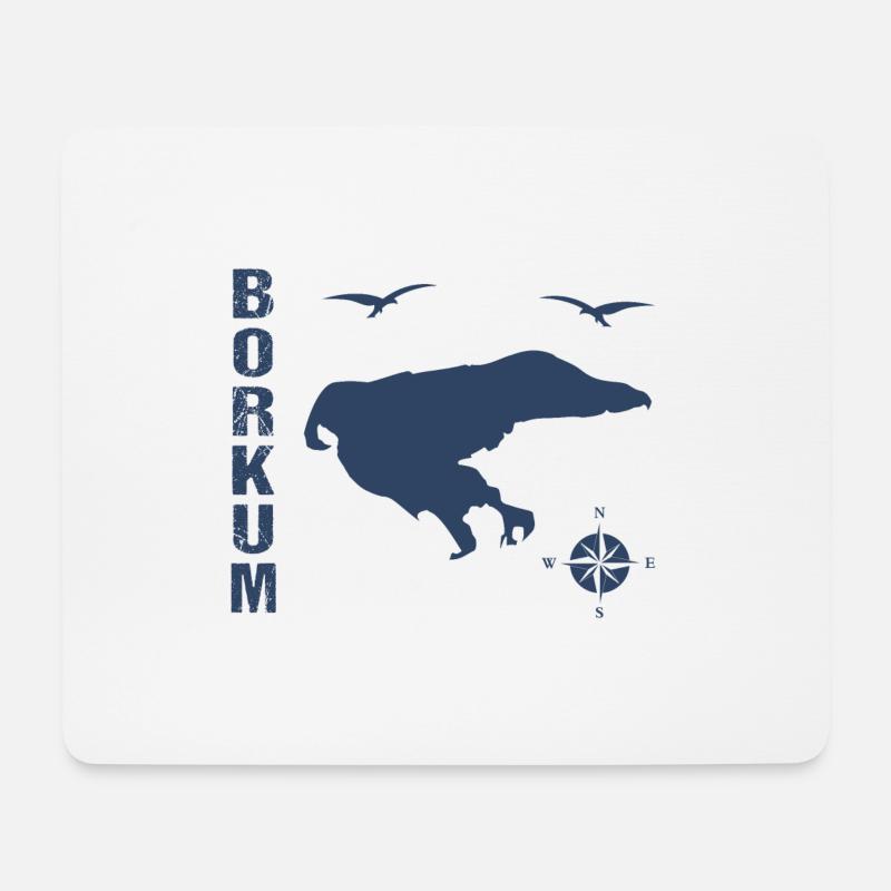 T-Shirt Borkum- Ich liebe Borkum - Mousepad (Querformat) - Weiß