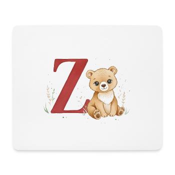 Z-Bear: Big Z with Bear - Mouse Pad (horizontal) - white - Front